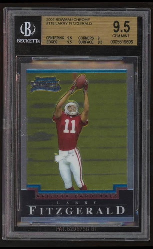 2004 Bowman Chrome Larry Fitzgerald Rookie BGS 9.5 Gem Mint 118 RC Football Card