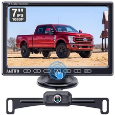 Wireless Backup Camera for Truck Car : 7-Inch Touch Key Monitor Plug and Play...
