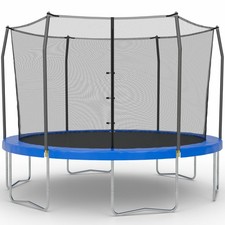 Skywalker 12ft Round Trampoline with Enclosure - Blue