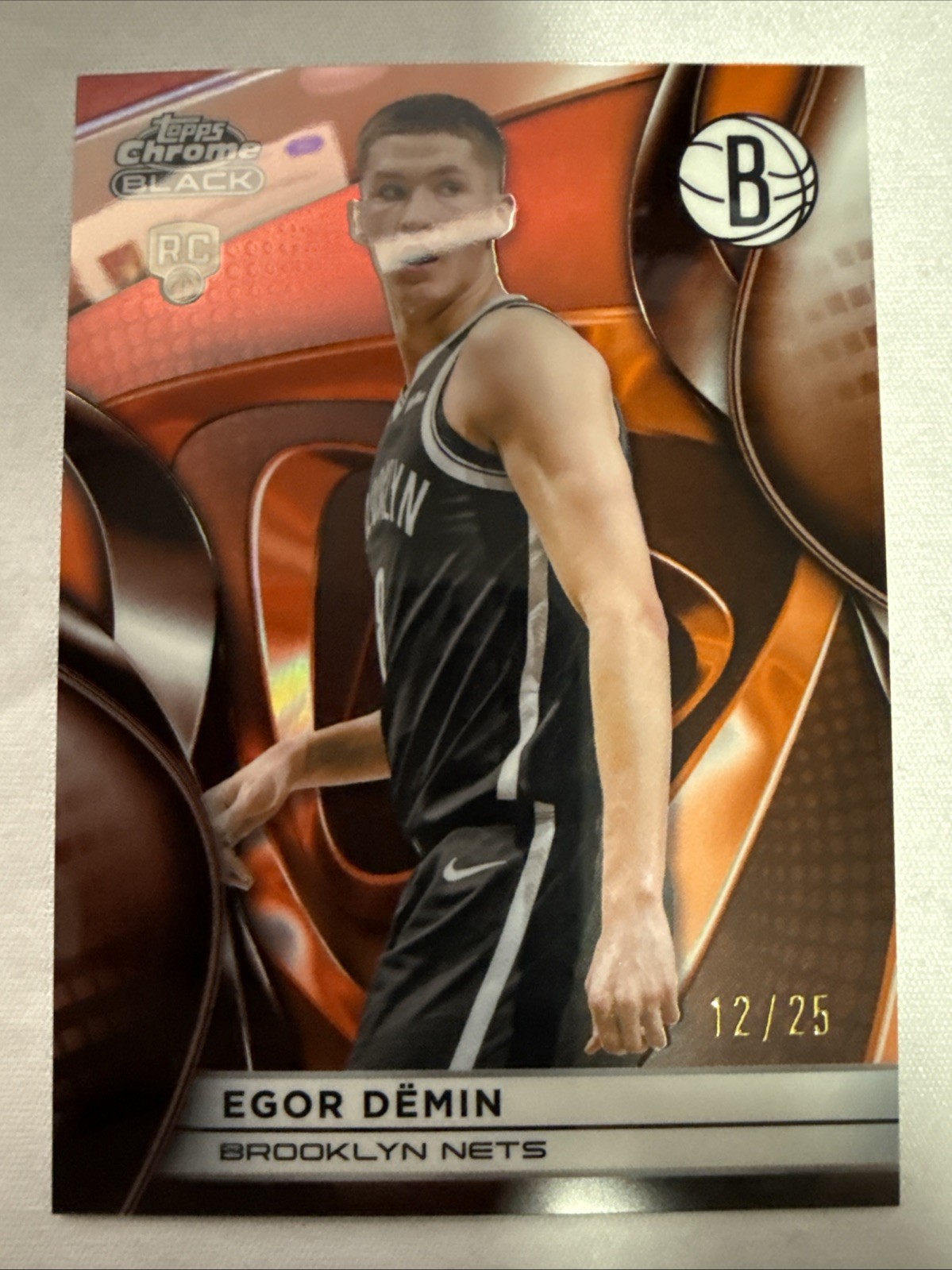 Egor Demin 2025-26 Topps Chrome Black #105 Orange 12/25