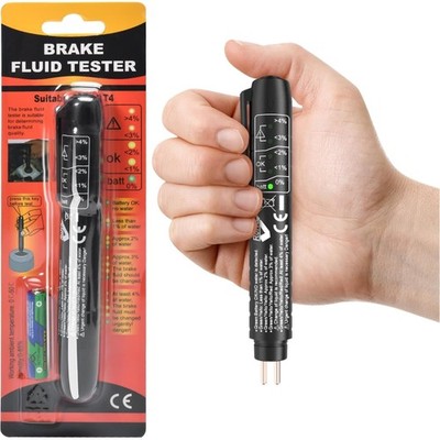 Brake Fluid Tester with 5 LEDs and Brake Pad Dot 3 / 4 / 5, Black black-1