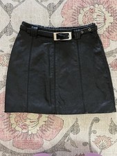 Vintage 90  s Y2K Maxima Wilson  s Leather Mini Skirt with adjustable leather belt