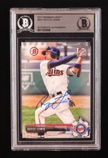 Royce Lewis Signed 2017 Bowman Draft #BD1 RC (BGS) Rookie Card. rookie card picture