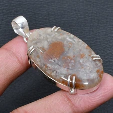 African Moss Gemstone Handmade  Jewelry Pendant 2.08" i372