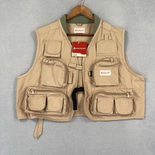 Gilet pesca a mosca Redington uomo grande beige tasca outdoor tasche utility nuovo con etichetta