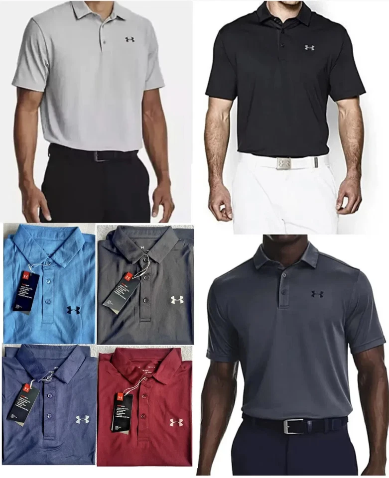 UNDER ARMOUR UA MENS PERFORMANCE 2.0 STRETCH HEAT GEAR  GOLF POLO SHIRT L,XL NEW - Image 4 of 4