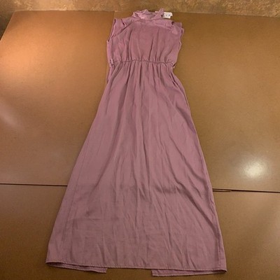 Imperial Womens Medium Rose Pink Sleeveless High Neck Classic Maxi Dress NWT