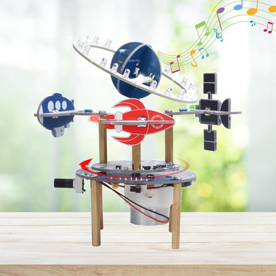 Soldering Project Practice Kit, DIY Wireless Rotating 3D Space Model, USB Powere