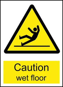 Wet Floor Caution Warning Sign Self Adhesive Vinyl Sticker
