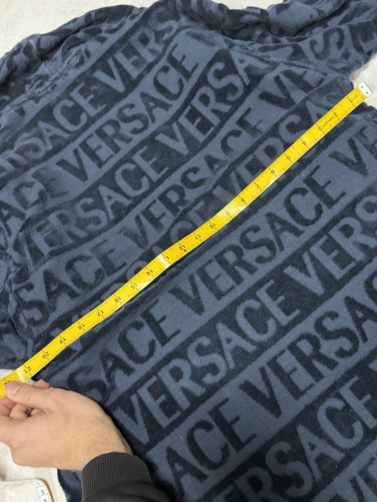 Versace Monogram Patterns Bathrobe Gold Coat Ital… - image 12