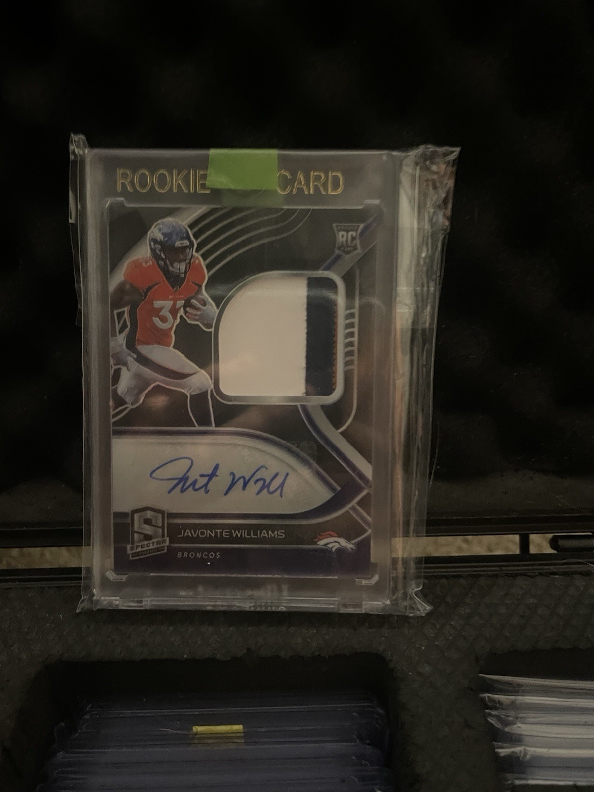 Javonte Williams Panini Spectra #225 Patch Autograph