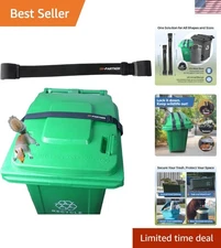 Trash Can Lock Animal Proof Adjustable Strap for Outdoor Garbage Cans