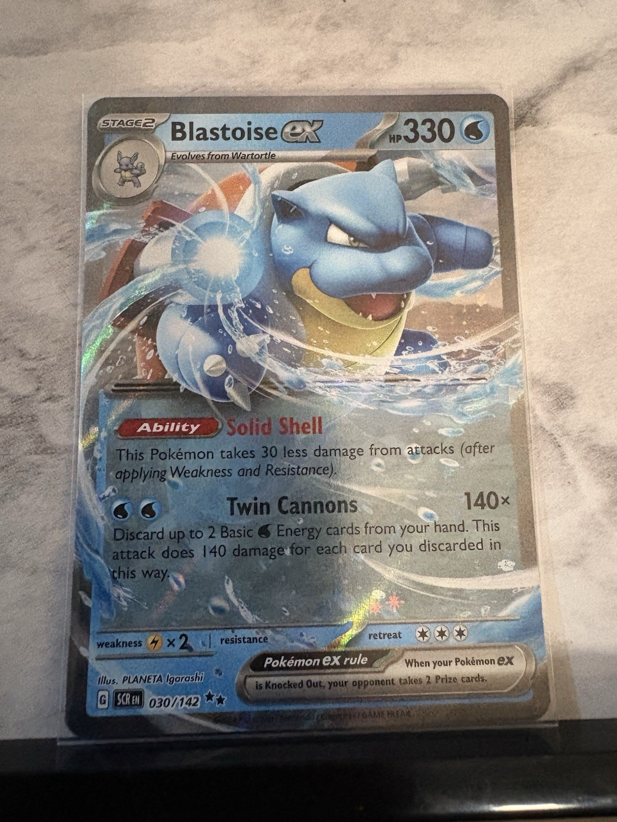 Pokémon TCG Blastoise EX 030/142SV07 Stellar Crown Holo Card NM Condition