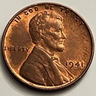1941 Lincoln Wheat Cent Philadelphia Gem BU Full Red Blazing Luster BN1867