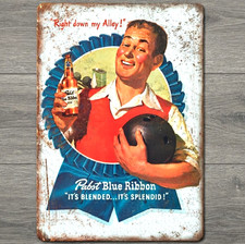 Pabst Blue Ribbon Beer 8 x 12 Retro Novelty Metal Sign Made In USA New!