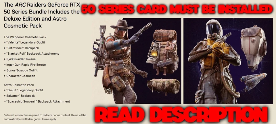 ARC Raiders Deluxe Edition & ASTRO Cosmetic Pack PROMO 50 Series REQ eBay MSGs