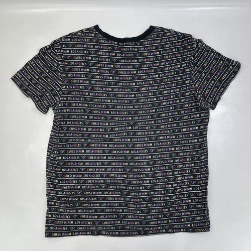 Guess Denim Los Angeles Black All Over Logo Fashion T-Shirt Men’s Size L Casual - Picture 8 of 11