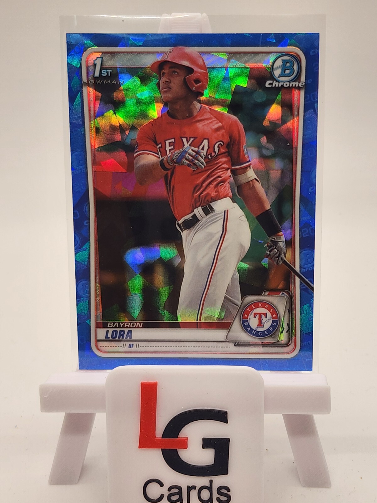 2020 1st Bowman Chrome Sapphire Bayron Lora #BCP-52 Texas Rangers
