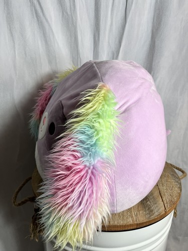 Peluche Squishmallow BARB The DOG 16" rosa esclusivo con orecchie arcobaleno morbide - Foto 7 di 10