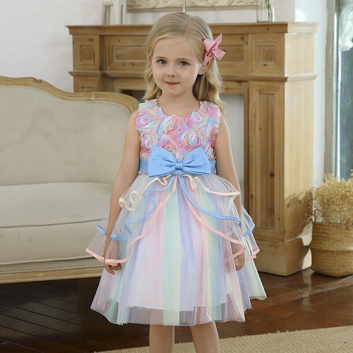 Vestido de Princesa Arco Iris Halloween Juegos con disfraces Fiesta Disfraz Niños Elegante Baile de graduación Vestido - Imagen 16 de 23
