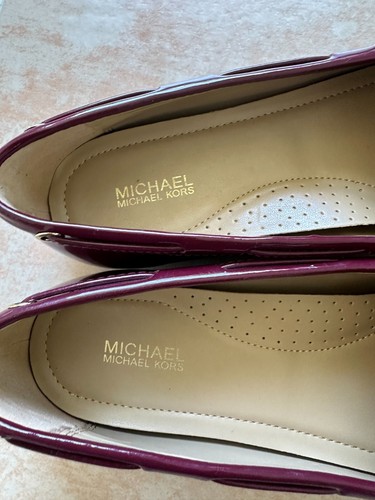 Michael Kors EINMAL GETRAGEN Sutton Mokassins flache Halbschuhe Lackleder dunkelbeere 8,5 M - Bild 5 von 12