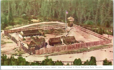 Vintage Postcard Defiance Park Fort 1950s or 1960s Tacoma, Washington 