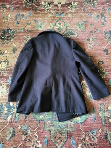 US NAVY Overcoat Men’s Wool Melton Black Peacoat Pembroke 34R Pea Coat Jacket - Picture 5 of 7