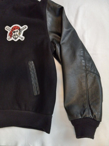 EXCELLED 1927 BLACK Leather Wool PITTSBURG PIRATES Varsity Letterman Jacket XL - Picture 6 of 16