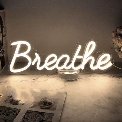 Breathe Neon Sign for Wall Decor by 5V USB Powered, Neon Breathe Signs with Dimm