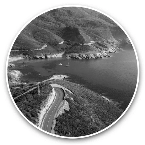 2 x Vinyl Stickers 25cm (bw) - Corsica Island Beach View France  #42735