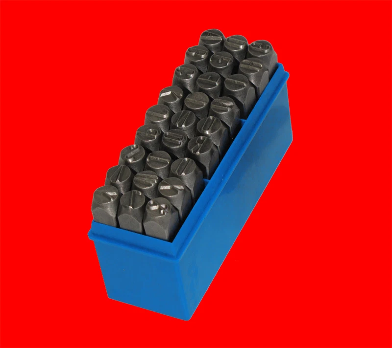 27 tlg Qualitäts Schlagbuchstaben Satz Gr 3mm Schlagstempel Schlagzahlen A-Z BGS