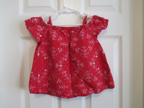 VGUC Oshkosh B’Gosh flutter sleeve handkerchief crop top sx 6/6x - Picture 2 of 5