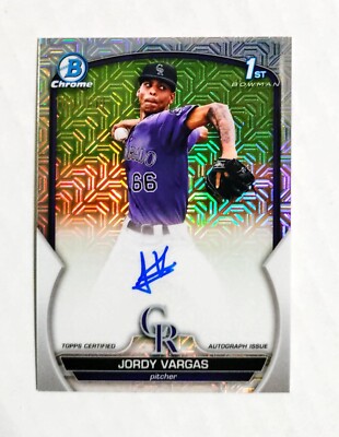 Jordy Vargas 2023 1st Bowman Chrome AUTO HTA Choice REFRACTOR 106/150 RC z2
