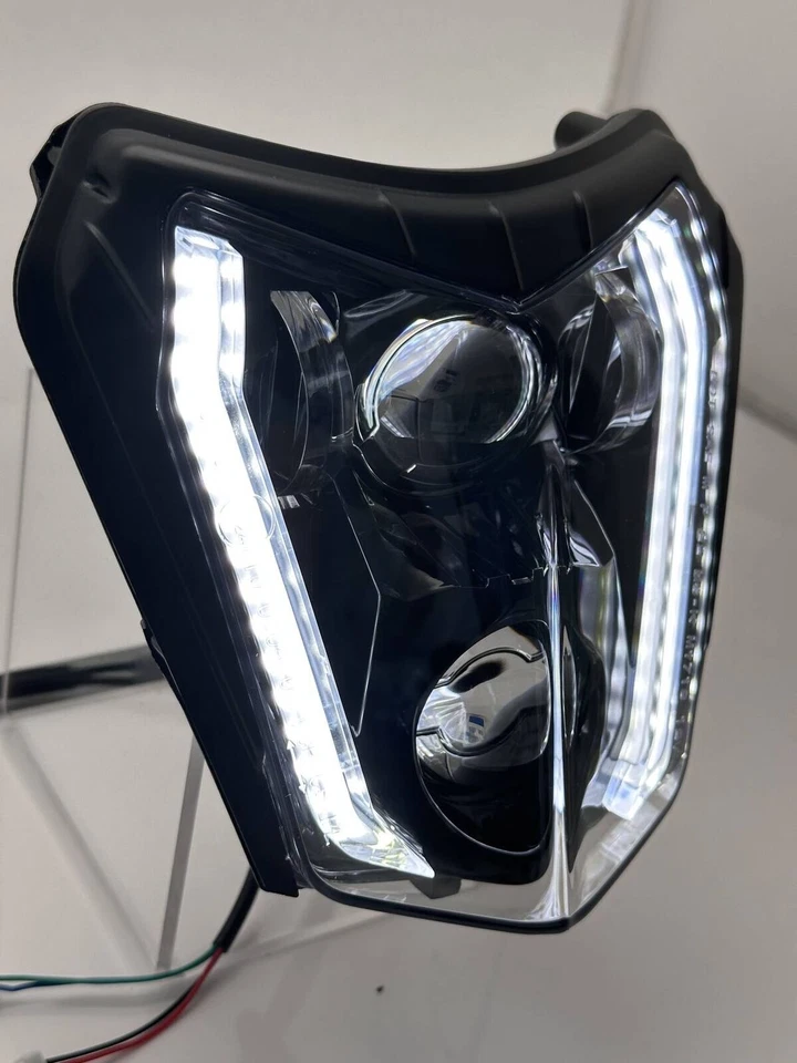 Para KTM EXC XC MXC 250 450 520 525 530 Dirt Bike Negro LED Faro Faro Faro Lámpara Foto 3 de 4