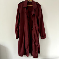 American Vintage Trench Coat Size M 10 Soft Burgundy Light Unlined Coat