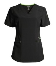 Scrubstar Womens Scrub Top XS Moisture Control 4-Way Stretch Black