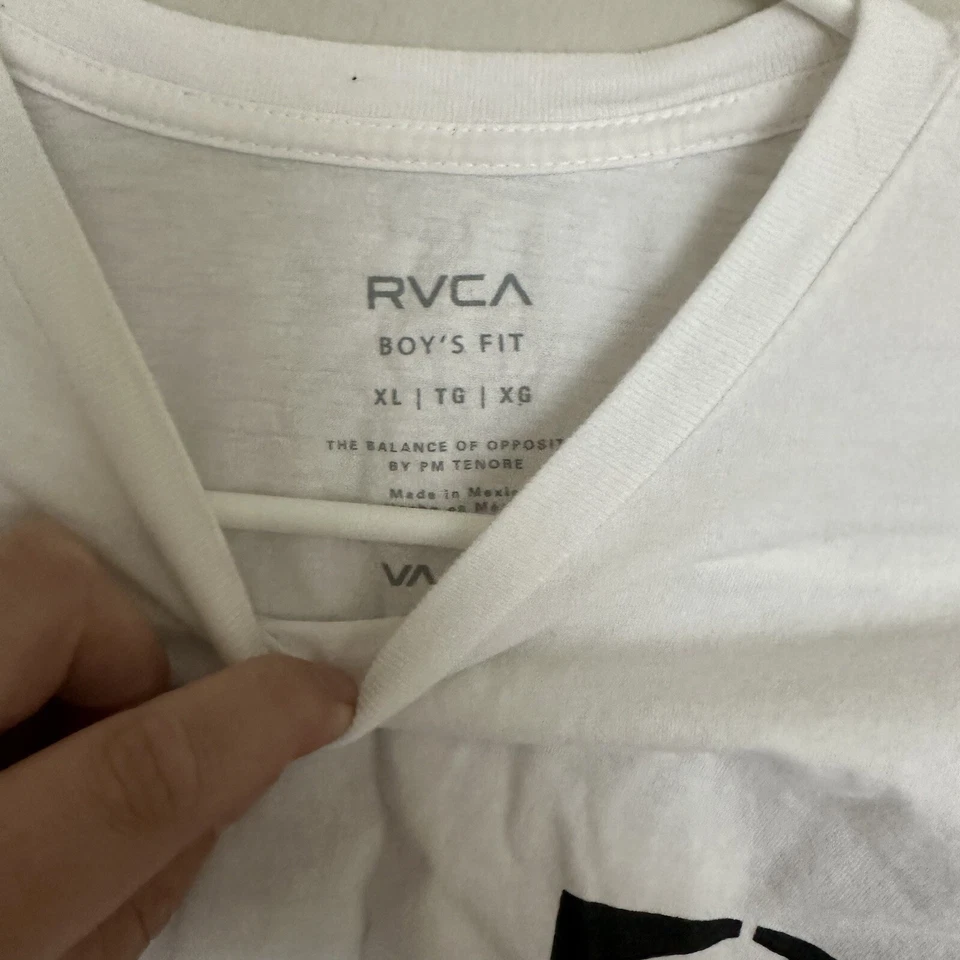 CAMISETA MANGA LARGA RVCA BOYS - TALLA XL Blanca Logo Grande Cuello Redondo Foto 4 de 4