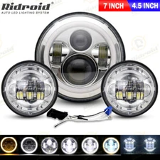 7" inch Led Headlight + 4.5 Passing Lights For Yamaha Royal Star Venture XVZ1300