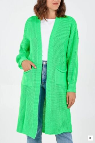 Women Chunky Knitted Oversized Cardigan Ladies Balloon Sleeve Long Maxi Cardigan - Picture 14 of 18
