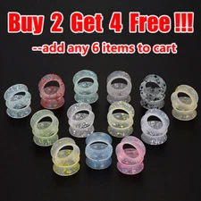 1 Pair Mix-color Dot Silicone Ear Gauges Plugs Soft Ear Skins Tunnels Expanders
