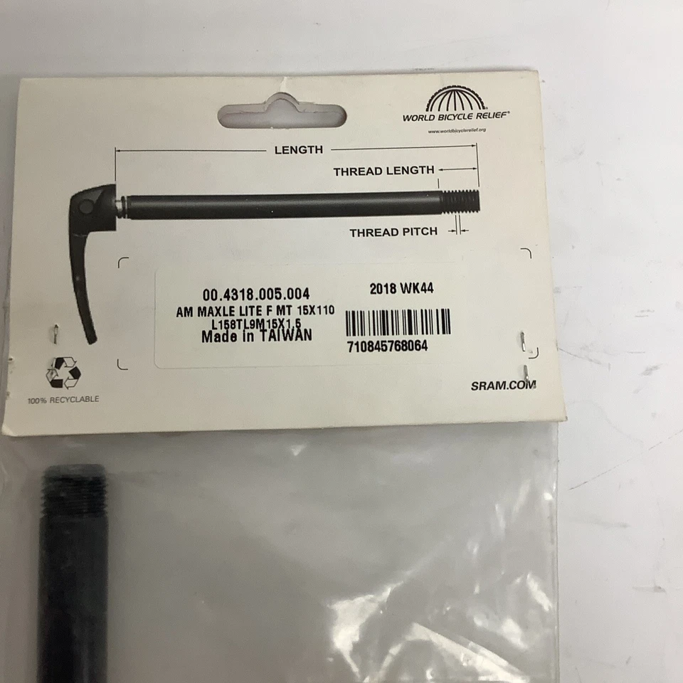 Maxle Lite Front MT 15x110 мм (длина резьбы 158 мм 9 мм, шаг M15x1,50) - Изображение 3 из 3