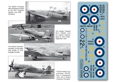 British Prototypes. Prototypes, Hurricane, Tempest etc. 1/72nd scale. V72104