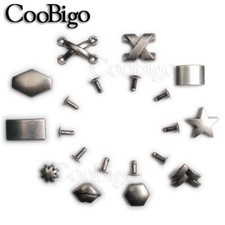 Pewter Rivet Studs Spikes Punk Rock Leather Craft Bracelet Apparel Parts Hexagon
