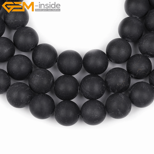 Natural Gemstone Frost Matte Black Tourmaline Loose Beads For Jewelry Making 15" - Picture 43 of 43