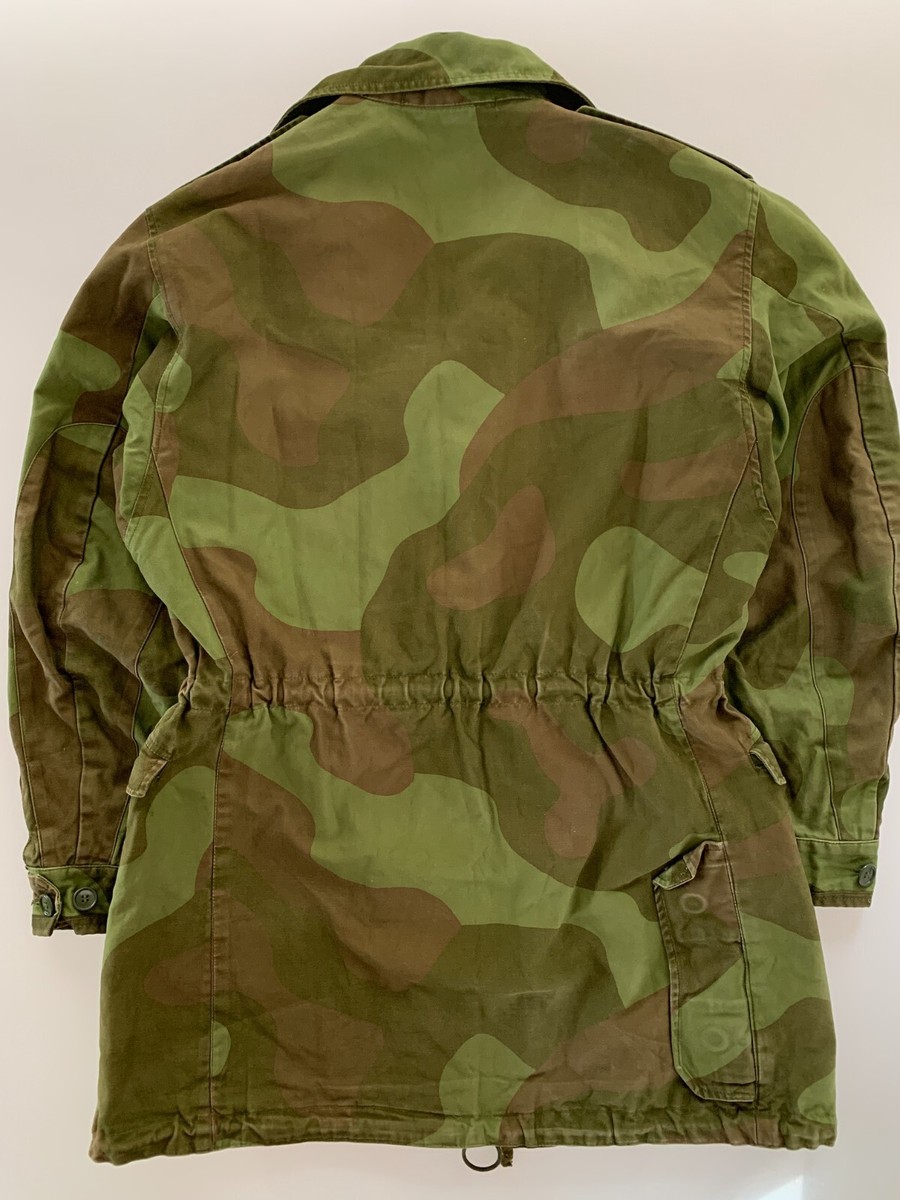 VTG Old Norwegian M75 Combat Field Camo Jacket Coat M-L Army