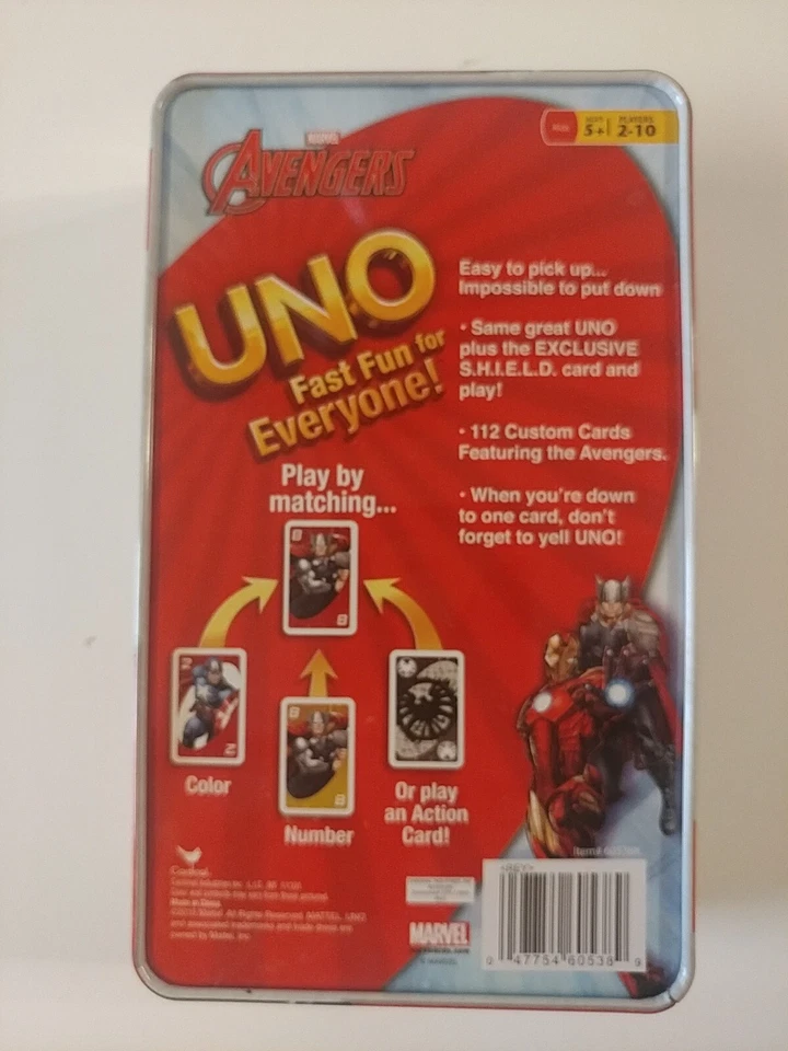 2015 UNO AVENGERS Collectors Tin Card Game Marvel - Image 2 of 4