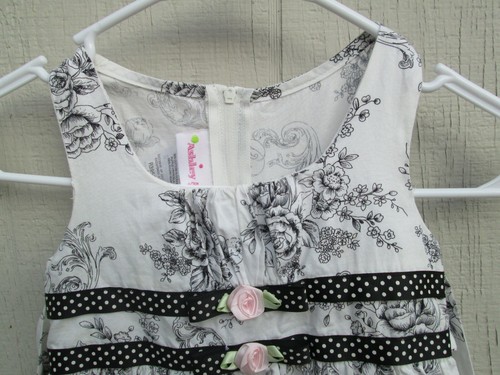 ❤ ASHLEY ANN girls floral dress size 4 rosette bow ruffle cotton - Picture 5 of 12