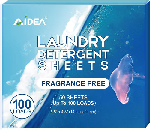 AIDEA Laundry Detergent Sheets, Unscented-(100 Loads) 50 Sheets, Laundry Sheets - Picture 9 of 12