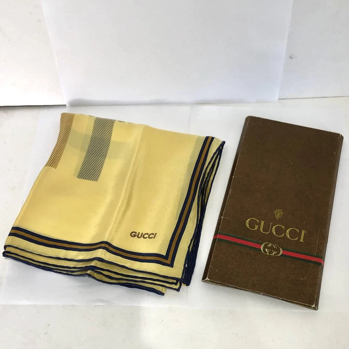 GUCCI Italie Soie Véritable Classique Élégante Laine Écharpe Femme Unisexe Multicolore #38