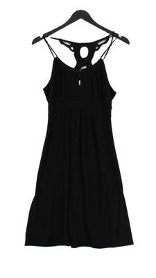 Ella Moss Damen Midikleid S schwarz Viskose mit Elasthan A-Linie
